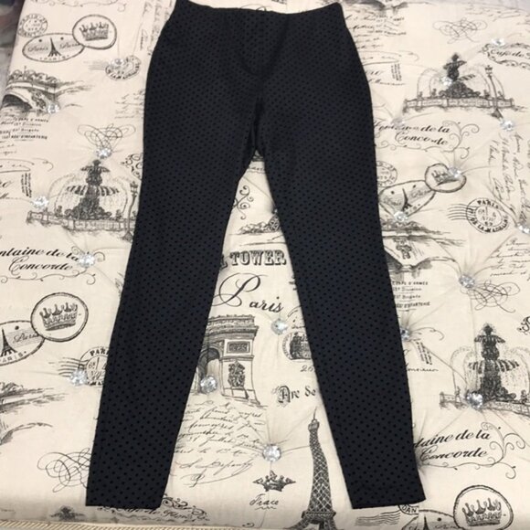 Maison Jules Flocked Dotted Skinny Pants - Picture 2 of 7